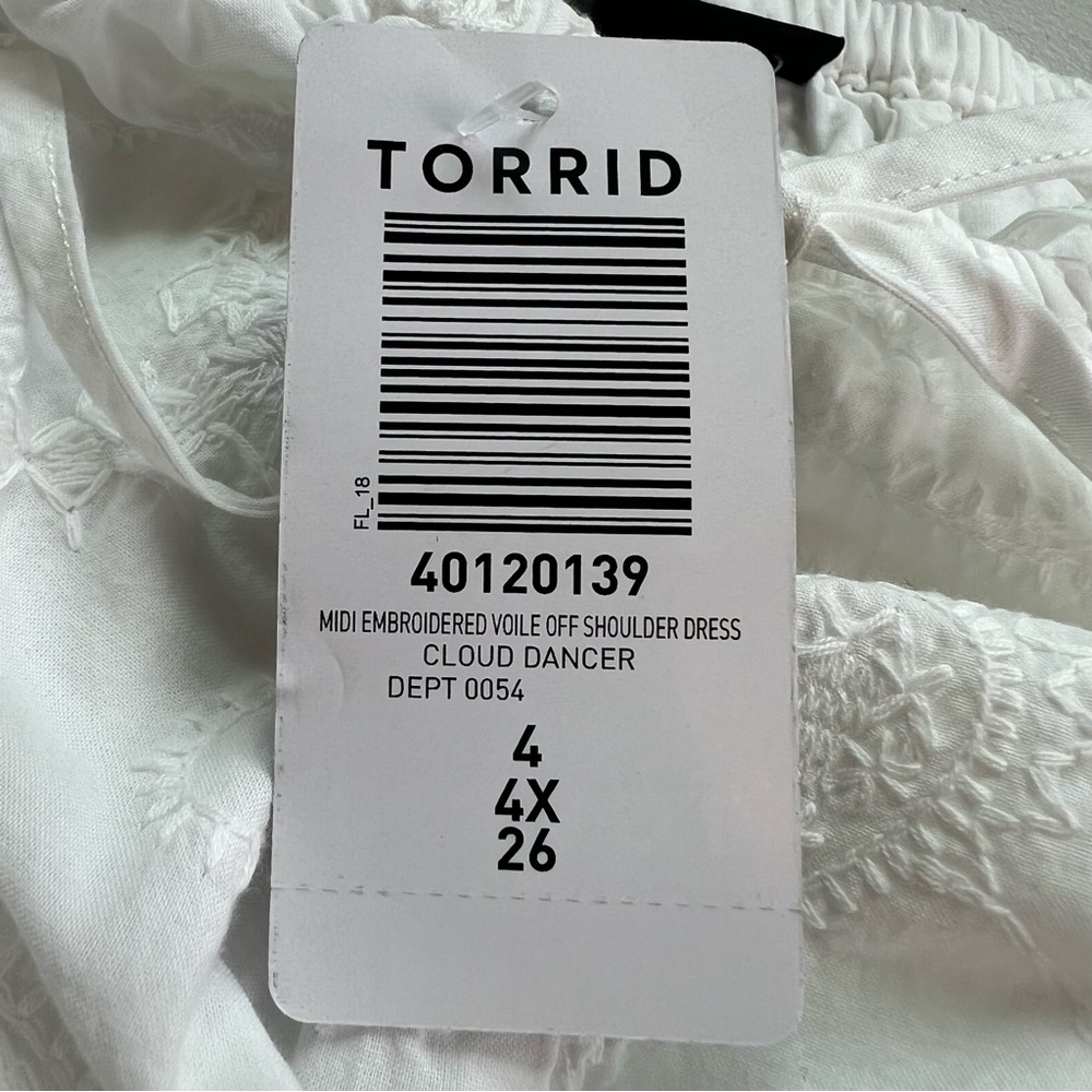 Torrid NWT 4X Elegant Midi Embroidered Voile White Dress Casual Wedding - Picture 16 of 16